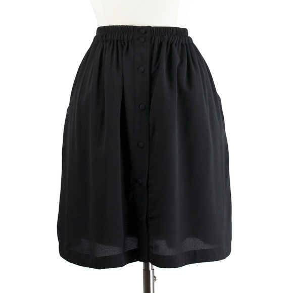 Pepaloves | Black Button Front Skirt - Picture 1 of 5